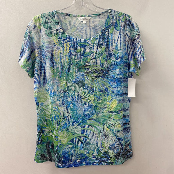 Northern Reflections WOMEN'S T-SHIRT green blue white mix S