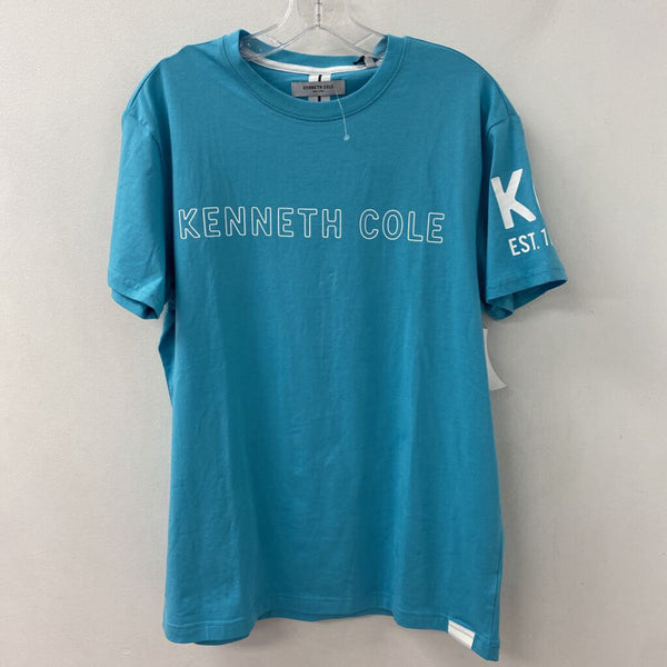 KENNETH COLE WOMEN'S T-SHIRT blue white mix L