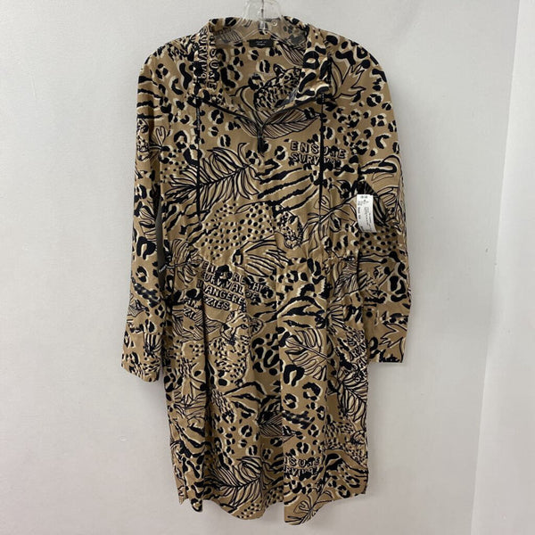 MARC CAIN WOMEN'S DRESS tan black cream mix 1/4