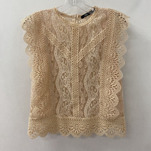 ZARA WOMEN'S TOP beige M