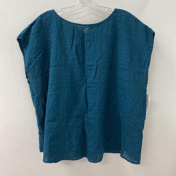 EILEEN FISHER WOMEN'S PLUS TOP dark teal 1X