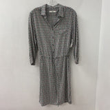italy WOMEN'S DRESS black white multi geo M