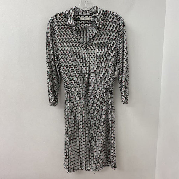 italy WOMEN'S DRESS black white multi geo M