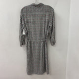 italy WOMEN'S DRESS black white multi geo M