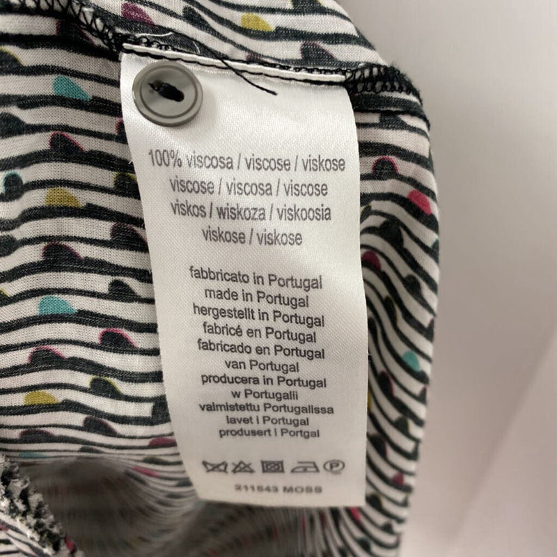 italy WOMEN'S DRESS black white multi geo M