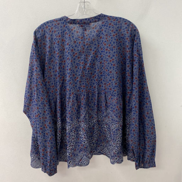 TOPSHOP WOMEN'S BLOUSE/SHIRT charcoal navy burgundy mix 10