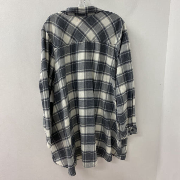 IN EVERY STORY WOMEN'S PLUS TOP ivory grey 3X