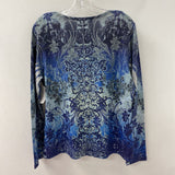 CLEO WOMEN'S TOP blue grey print L