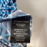 INC WOMEN'S DRESS blue white geo M
