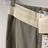 ZARA WOMEN'S PANTS grey cream mix S