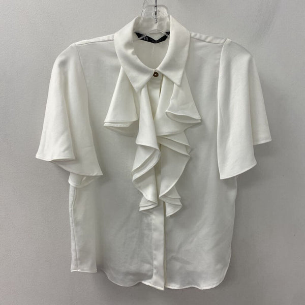 ZARA WOMEN'S BLOUSE/SHIRT white XS