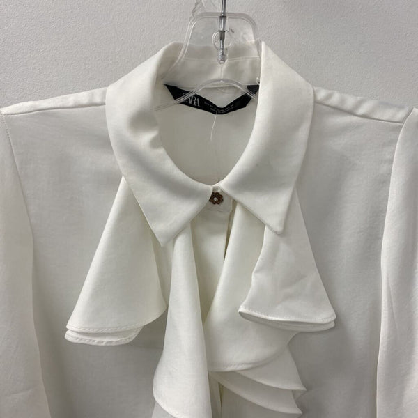 ZARA WOMEN'S BLOUSE/SHIRT white XS