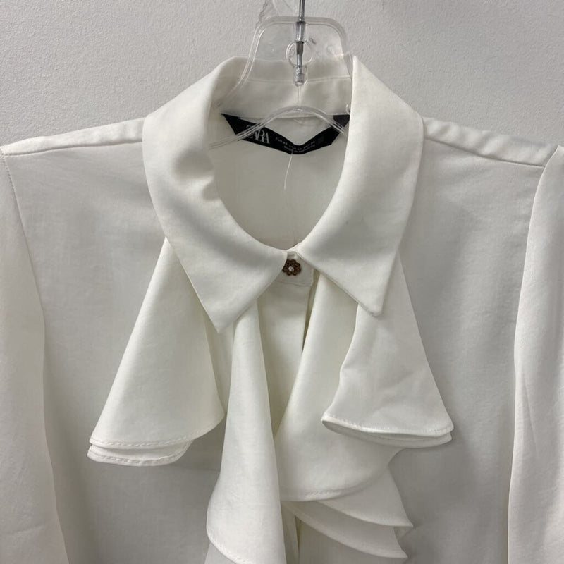 ZARA WOMEN'S BLOUSE/SHIRT white XS