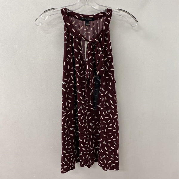 Banana Republic WOMEN'S TANK/CAMI burgundy print L