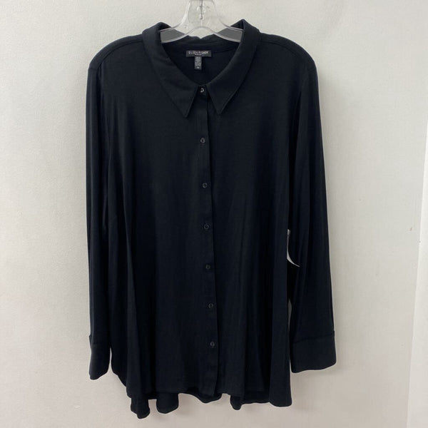 EILEEN FISHER WOMEN'S PLUS TOP black 3X