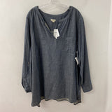 J JILL/PUREJILL WOMEN'S PLUS TOP denim-blue 4X