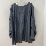 J JILL/PUREJILL WOMEN'S PLUS TOP denim-blue 4X