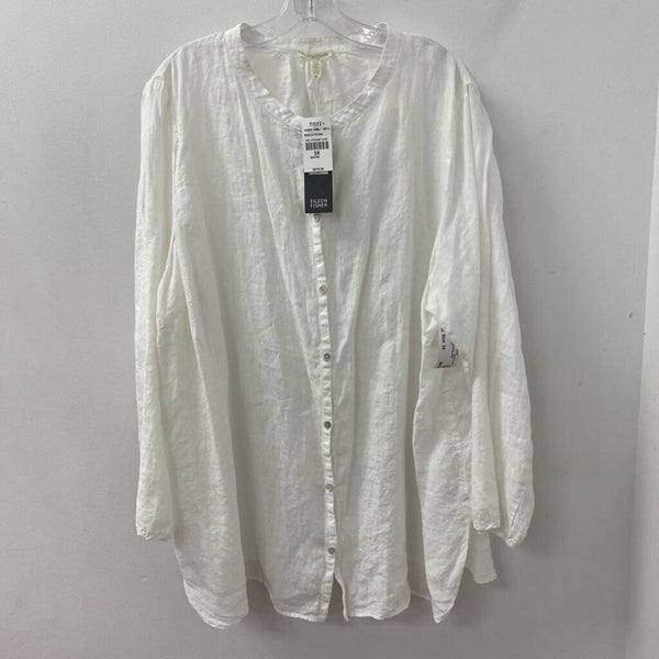 EILEEN FISHER WOMEN'S PLUS TOP white 3X