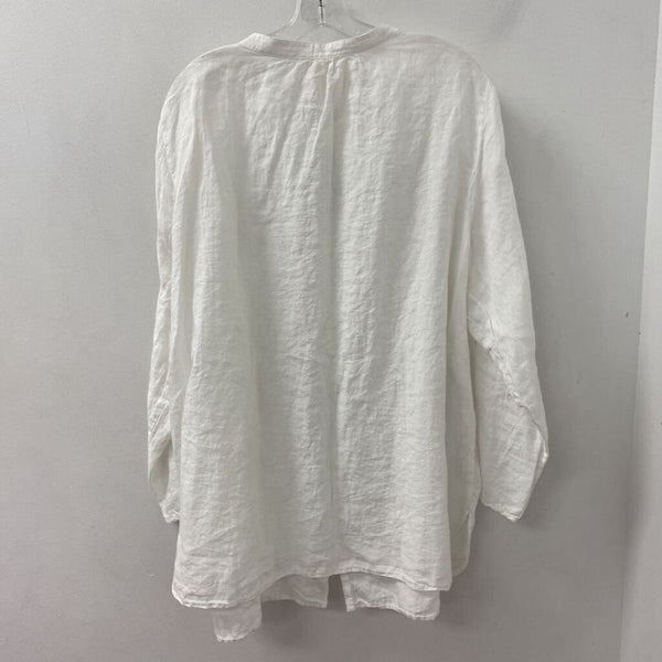EILEEN FISHER WOMEN'S PLUS TOP white 3X