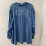 J JILL/PUREJILL WOMEN'S PLUS TOP denim-blue 4X