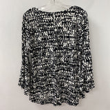 CHAUS WOMEN'S TOP black white dots L