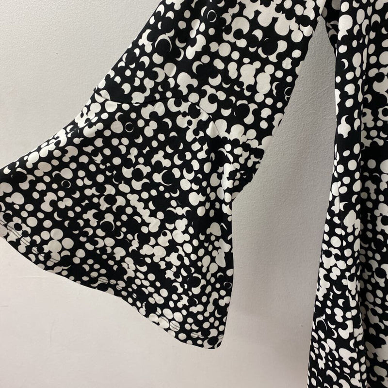 CHAUS WOMEN'S TOP black white dots L