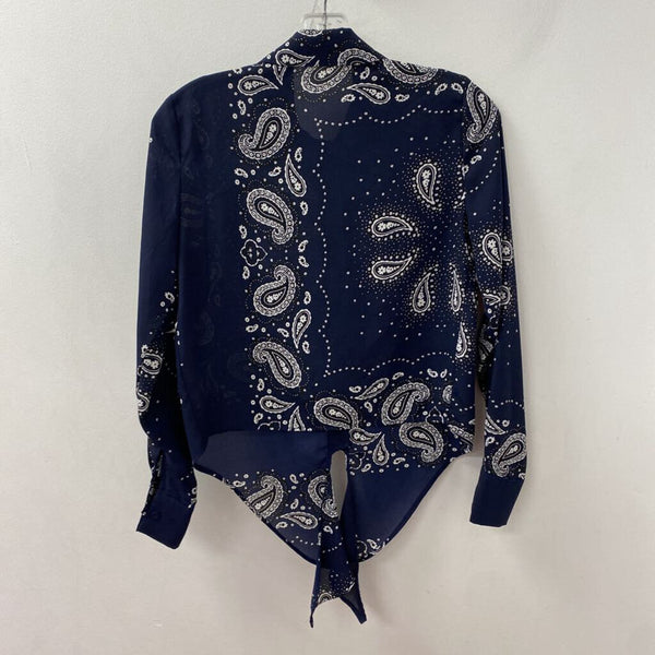 black label WOMEN'S BLOUSE/SHIRT navy white mix XS