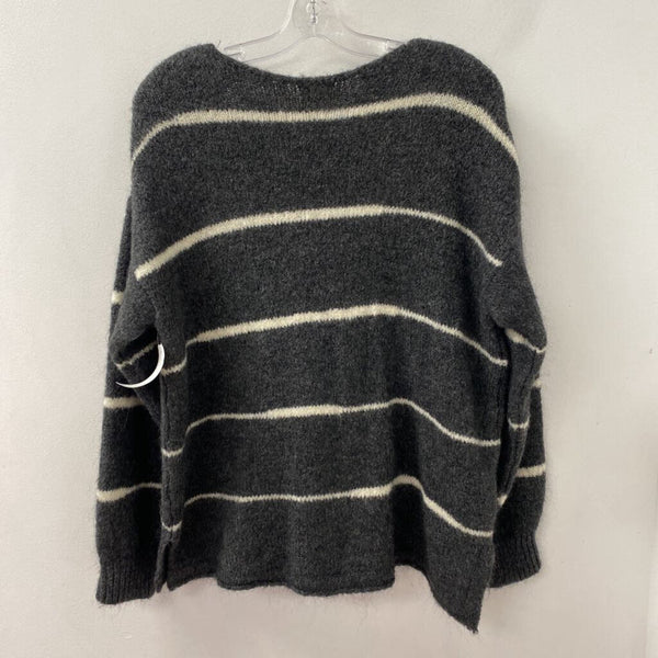 Mus & Bombon WOMEN'S SWEATER grey white stripe M