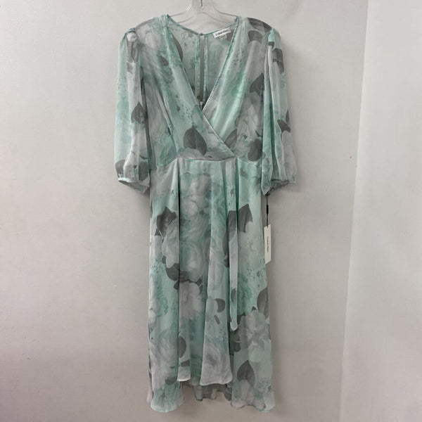 CALVIN KLEIN WOMEN'S DRESS white teal grey 8
