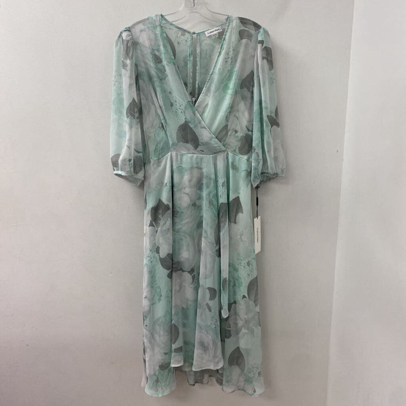 CALVIN KLEIN WOMEN'S DRESS white teal grey 8
