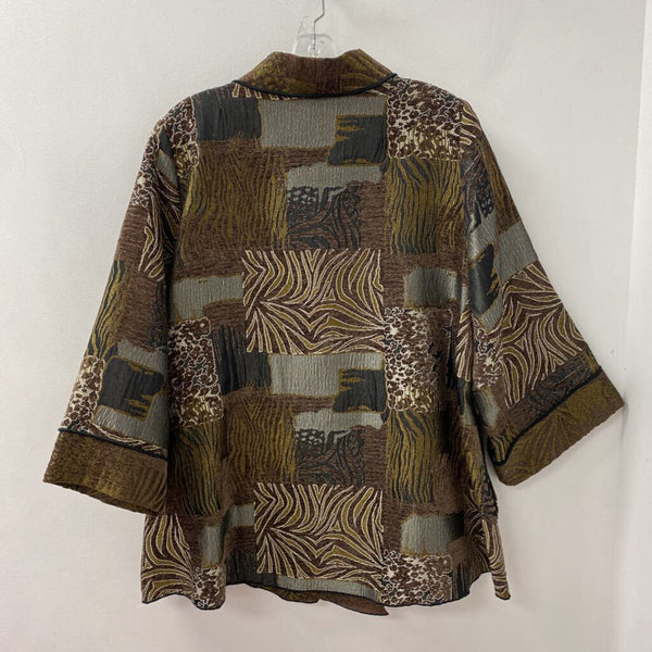 WOMEN'S PLUS OUTERWEAR brown black XXL