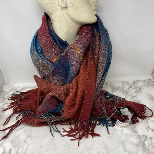 ROOTS WOMEN'S SCARF/SHAWL red blue beige