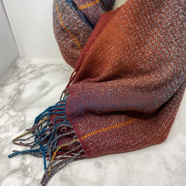 ROOTS WOMEN'S SCARF/SHAWL red blue beige
