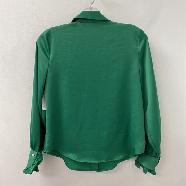 ZARA WOMEN'S BLOUSE/SHIRT green XS