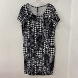 WOMEN'S PLUS DRESS black white houndstooth 3X