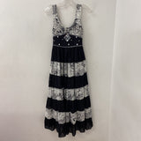 MINKAS WOMEN'S DRESS white black flor M