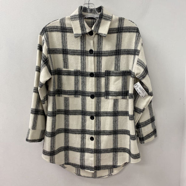 LUNA WOMEN'S BLAZER/JACKET white black plaid S/M
