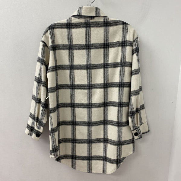 LUNA WOMEN'S BLAZER/JACKET white black plaid S/M
