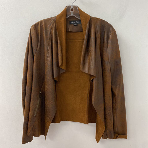 CHARLIE PAIGE WOMEN'S BLAZER/JACKET tan black mix M