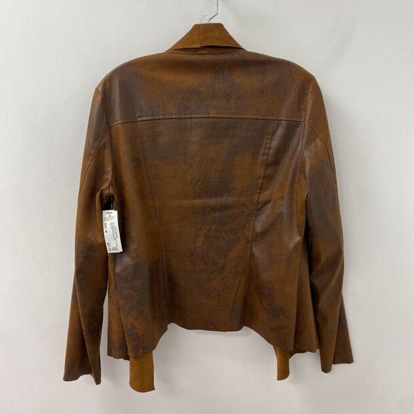 CHARLIE PAIGE WOMEN'S BLAZER/JACKET tan black mix M