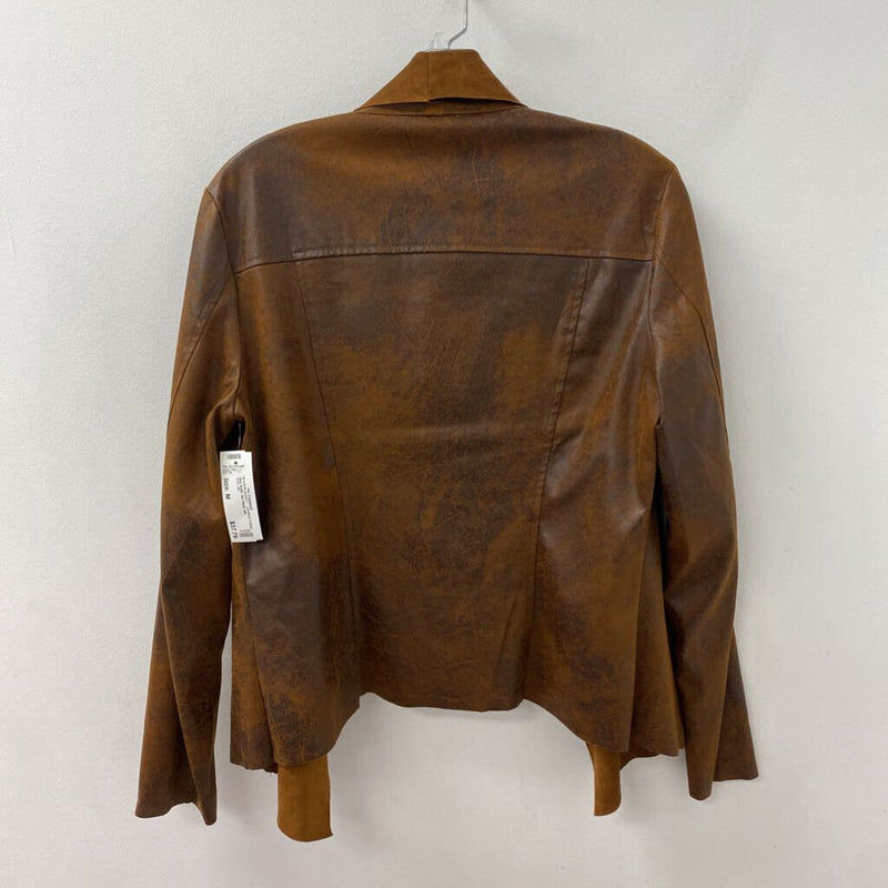CHARLIE PAIGE WOMEN'S BLAZER/JACKET tan black mix M