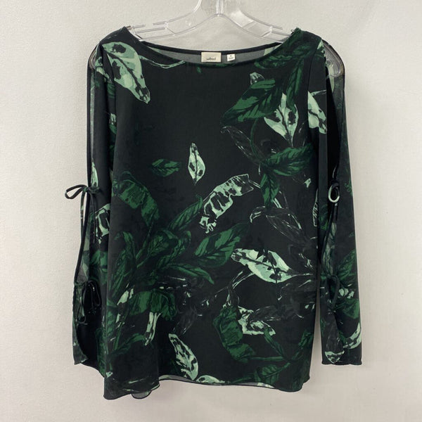 WILFRED WOMEN'S BLOUSE/SHIRT black green floral print M