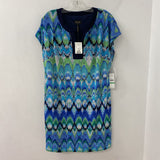 LAUNDRY WOMEN'S DRESS black turquoise blue L