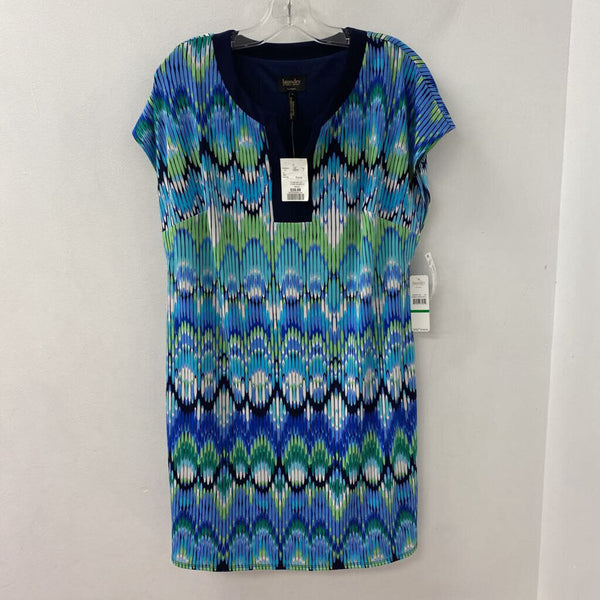 LAUNDRY WOMEN'S DRESS black turquoise blue L