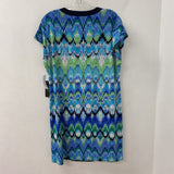 LAUNDRY WOMEN'S DRESS black turquoise blue L