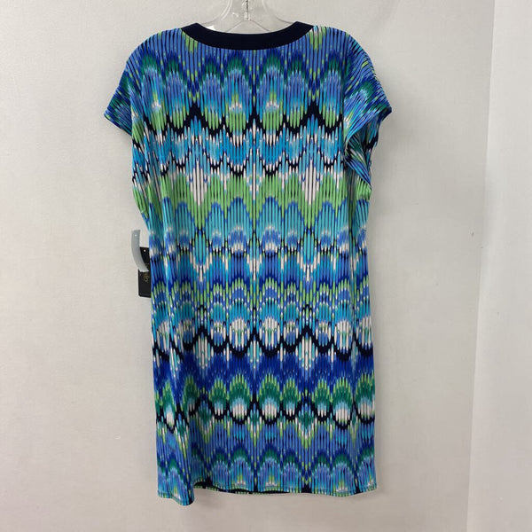 LAUNDRY WOMEN'S DRESS black turquoise blue L