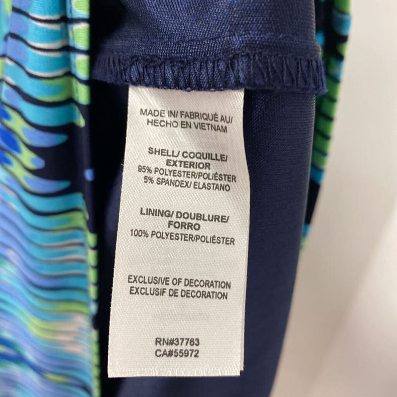 LAUNDRY WOMEN'S DRESS black turquoise blue L