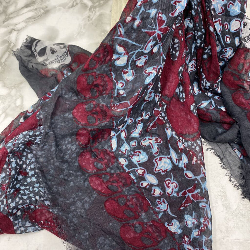 ZADIG & VOLTAIRE WOMEN'S SCARF/SHAWL burgundy charcoal white mix
