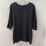 EILEEN FISHER WOMEN'S DRESS black grey stripe S