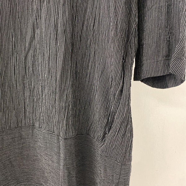 EILEEN FISHER WOMEN'S DRESS black grey stripe S